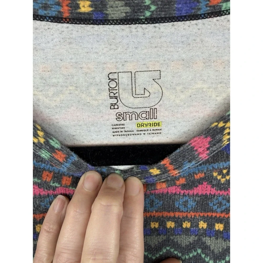 Burton Snowboard Dry Ride Mid Weight Thermal Base Layer Aztec Women's S Spellout